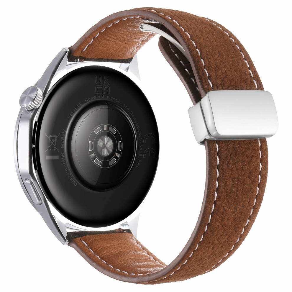 ( Brown) 20Mm Magnetic Clasp Watch Band For Samsung Galaxy Watch7 / 6 44Mm / 40Mm / 6 Classic 43Mm / 47Mm Oil Dark/Brown 6914298813973
