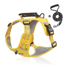 (M,Yellow)Chewie Cozy Harness, Chewie no Pull Dog Harness with Leash Adjustable Dog Vest
