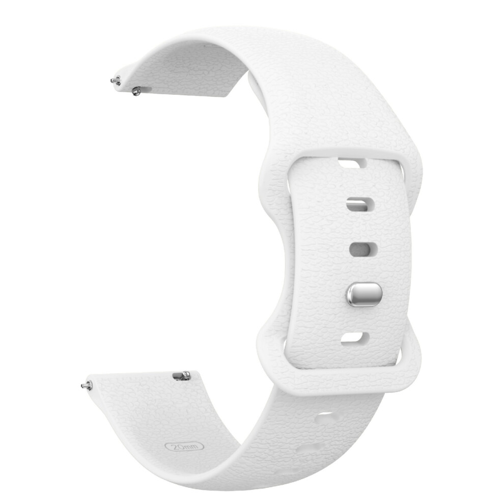 (White) 22Mm Silicone Watch Band For Huawei Watch Gt 6 46Mm / Gt 5 46Mm / Gt 5 Pro 46Mm Litchi Texture Strap With Butterfly Buck White 6914299592655