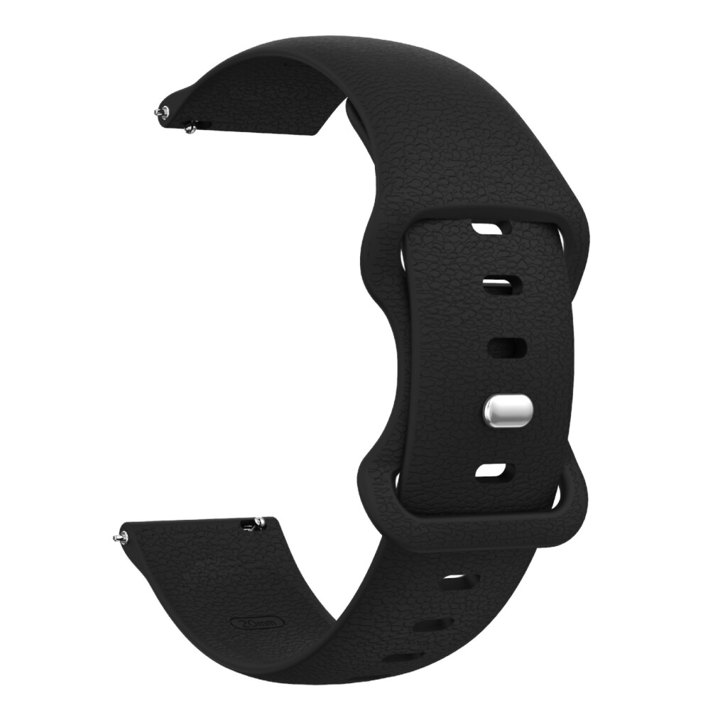 (Black) 22Mm Silicone Watch Band For Huawei Watch Gt 6 46Mm / Gt 5 46Mm / Gt 5 Pro 46Mm Litchi Texture Strap With Butterfly Buck Black 6914291430733