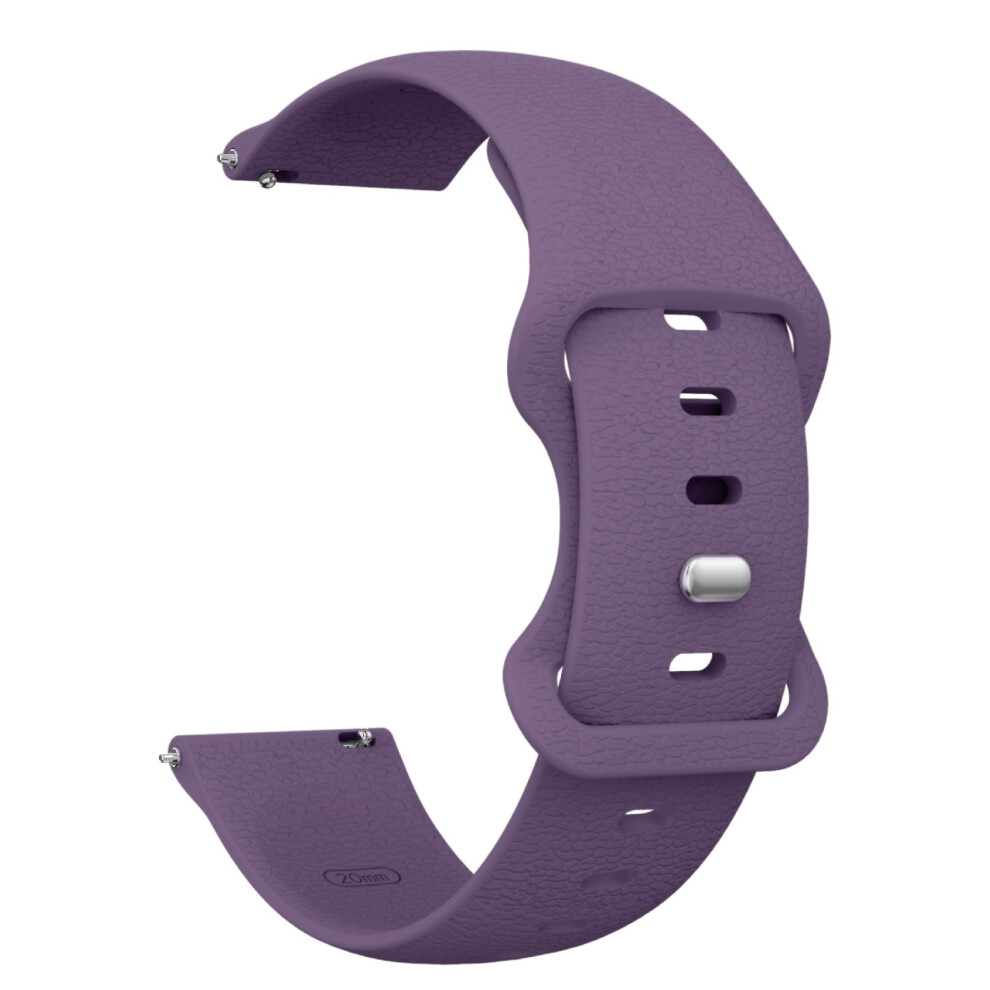 (Plum ) 22Mm Silicone Watch Band For Huawei Watch Gt 6 46Mm / Gt 5 46Mm / Gt 5 Pro 46Mm Litchi Texture Strap With Butterfly Buck Purple 6914299472193