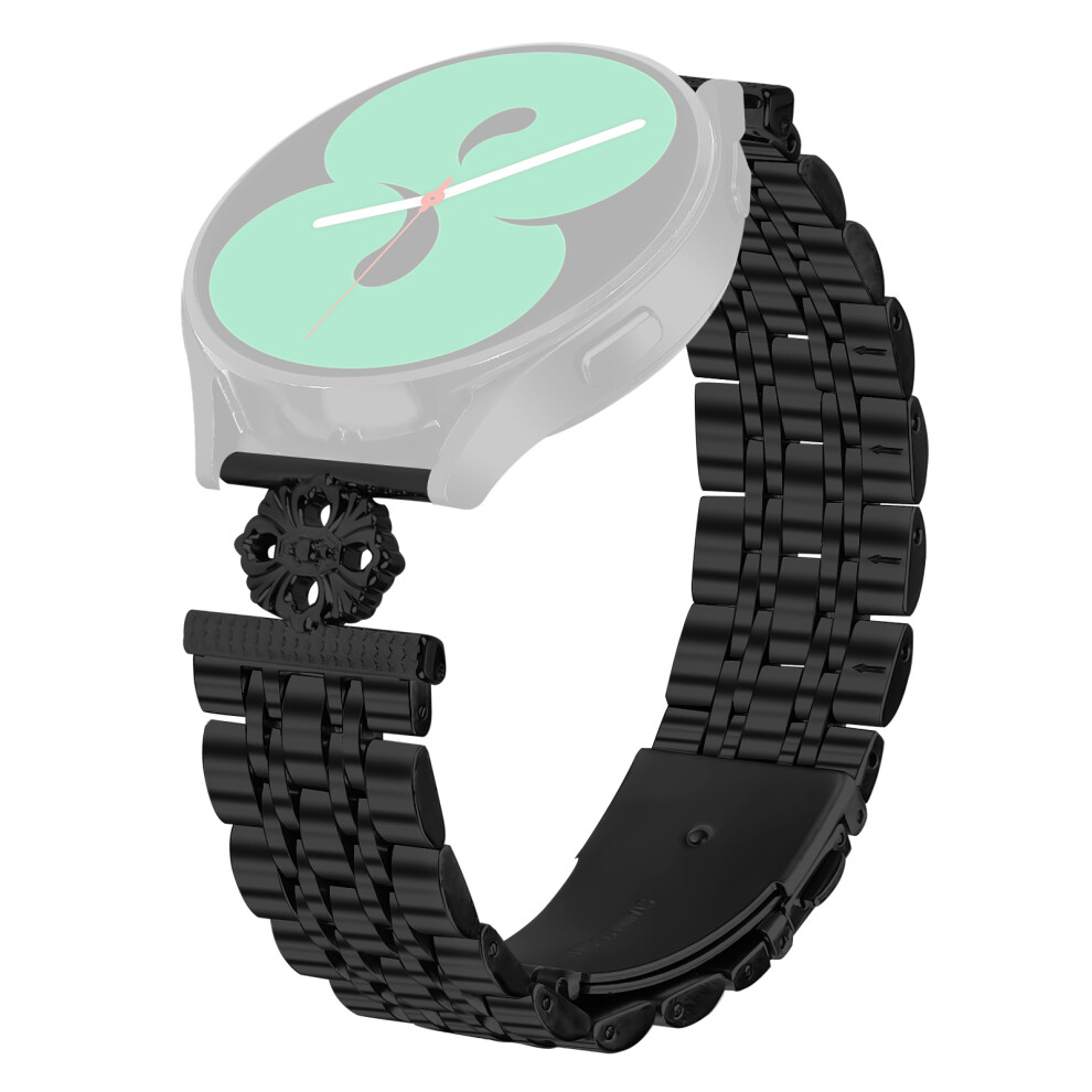 (Black) Stainless Steel Chain Bracelet Strap For Samsung Galaxy Watch3 41Mm / Watch Active2 44Mm / 40Mm Meta Black 6914292455025