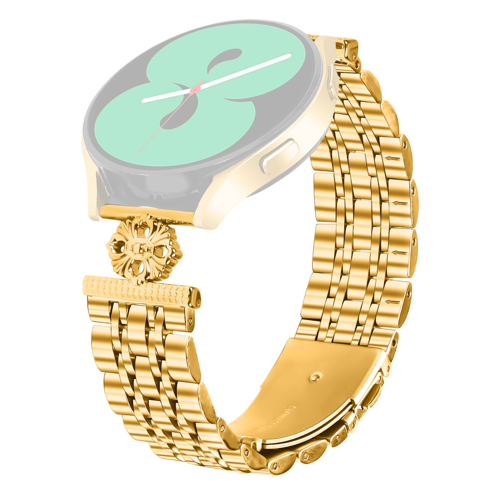 (Gold) Stainless Steel Chain Bracelet Strap For Samsung Galaxy Watch3 41Mm / Watch Active2 44Mm / 40Mm Meta Gold 6914298390948