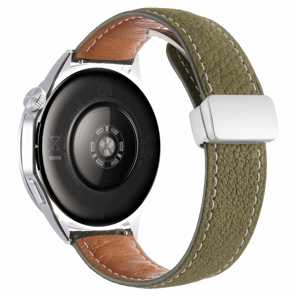 (Green) 20Mm Magnetic Clasp Watch Band For Samsung Galaxy Watch7 / 6 44Mm / 40Mm / 6 Classic 43Mm / 47Mm Oil Green 6914298414767