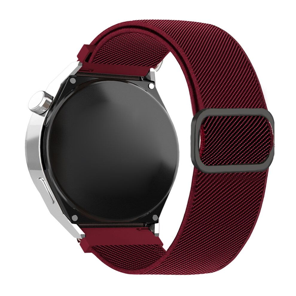 (Wine ) 22Mm Textu Nylon Watch Band For Huawei Watch Gt 5 Pro / 5 / 4 46Mm / Watch 4 / Samsung Galaxy Watch3 45Mm / Huami Ama Red 6914299281214