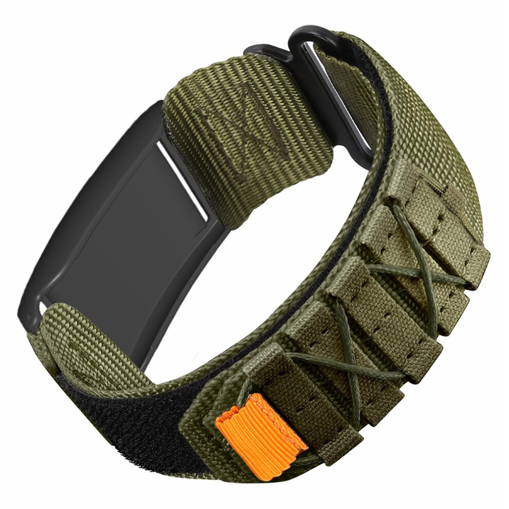 (Army ) For Polar Loop Breathable Nylon Wrist Strap Magic Tape Loop Watch Band With Protective Case Green 6914293374431