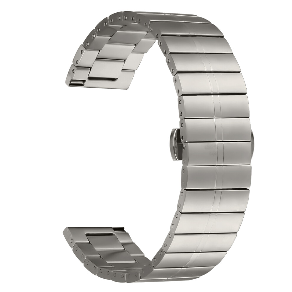 (Titanium) For Huami Amazfit Active Max Watch Band Butterfly Buckle Design Stainless Steel Strap 6914290745180