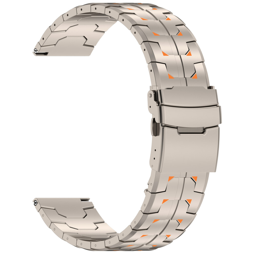 (Titanium+Orange) 22Mm Watch Band For Huawei Watch Gt 6 46Mm / Gt 5 Pro 46Mm / Gt 5 46Mm Titanium Alloy Replacement St Orange 6914298598986