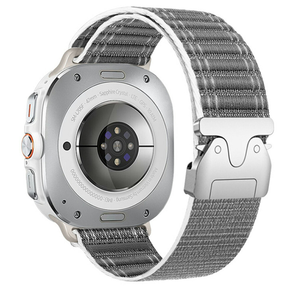 (Grey) For Samsung Galaxy Watch Ultra (2025) 47Mm / Ultra 47Mm Watch Band Parachute Buckle Wave Pattern N Grey 6914292606502