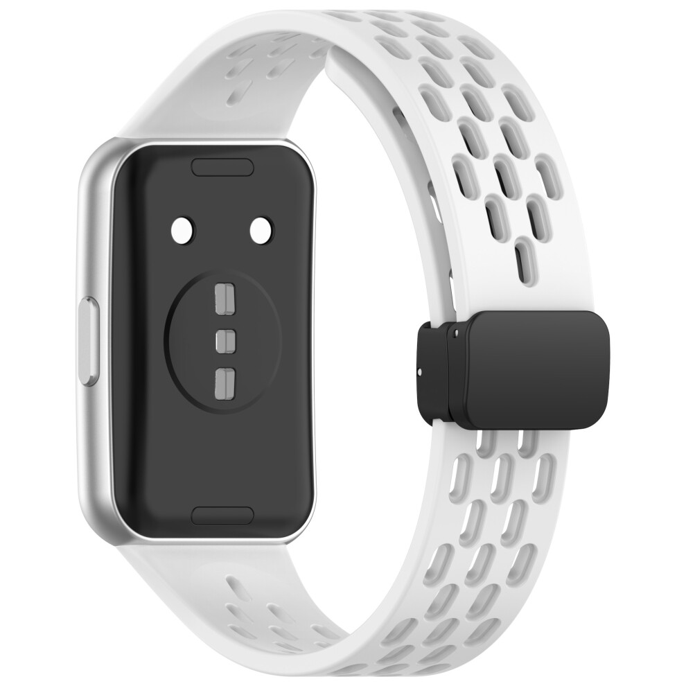 (White) Hollow Holes Silicone Strap For Huawei Band 11 / 11 Pro / 11 Nfc / 11 Pro Nfc Breathable Watch Band White 6914295545228