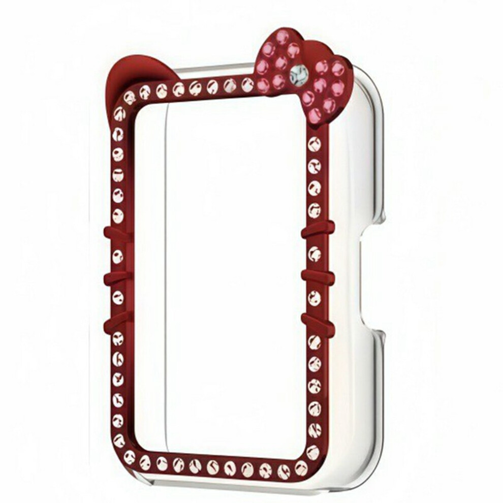 (Red) For Huawei Band 11 Watch Case Cute Kitty Cat Rhinestone Decor Hard Pc Frame Hollow Cover Red 6914297520544