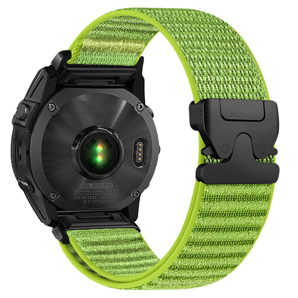 (Green) Nylon Watch Band For Garmin Fenix 7S Pro / 7S / 6S Pro Quickfit 20Mm Parachute Buckle Woven Wrist St Green 6914297494951