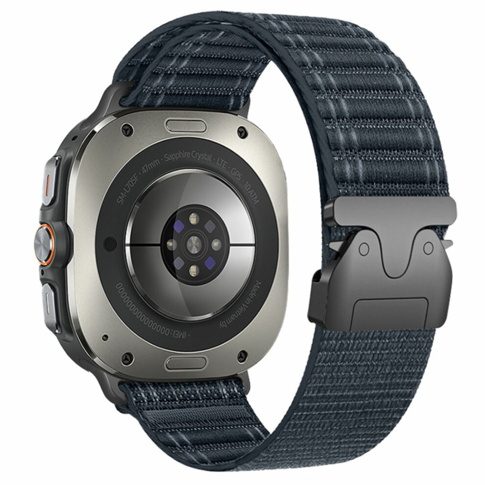 (Dark ) For Samsung Galaxy Watch Ultra (2025) 47Mm / Ultra 47Mm Watch Band Parachute Buckle Wave Pattern N Blue 6914299131069