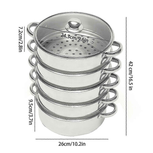 (26cm) Stainless Steel Kitchen Steamer 2