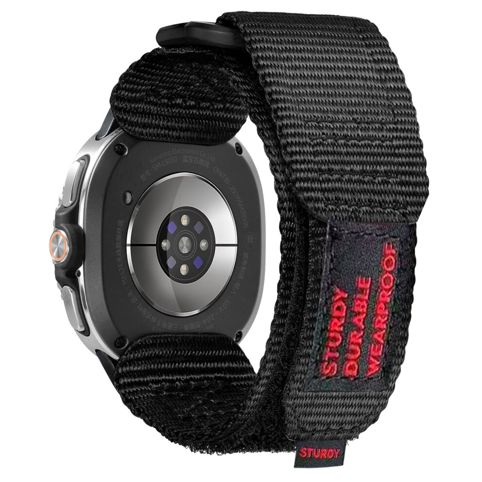 (Black) Woven Nylon Sport Band For Samsung Galaxy Watch8 Classic 46Mm / Watch8 44Mm / 40Mm Quick Release Adjustable Strap Black 6914295576611