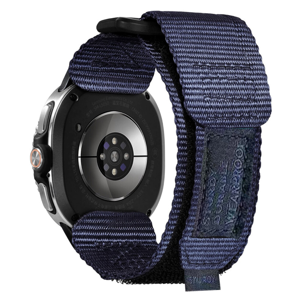 (Dark ) Woven Nylon Sport Band For Samsung Galaxy Watch8 Classic 46Mm / Watch8 44Mm / 40Mm Quick Release Blue 6914294816329