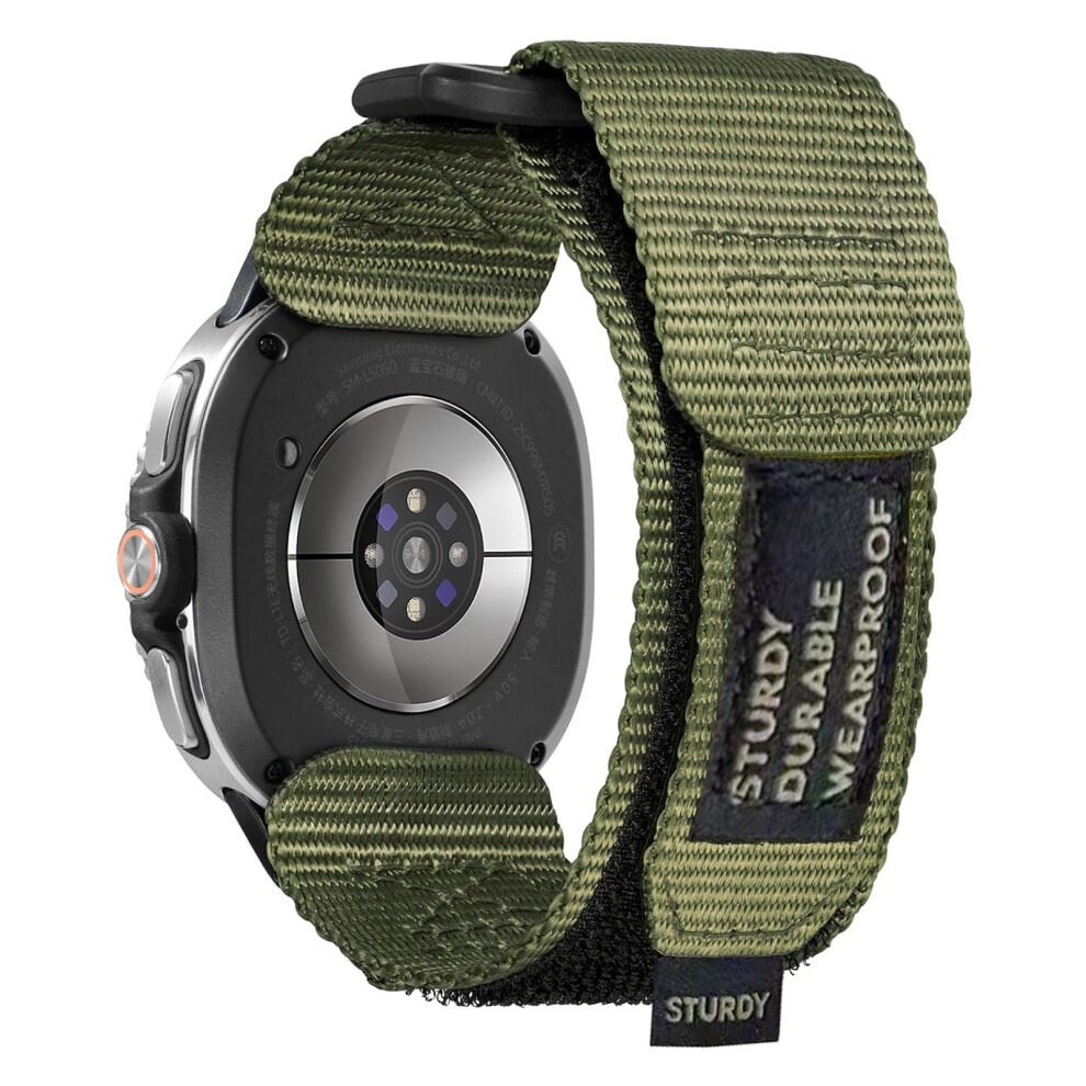 (Army ) Woven Nylon Sport Band For Samsung Galaxy Watch8 Classic 46Mm / Watch8 44Mm / 40Mm Quick Release Adjustable Strap Green 6914299589402
