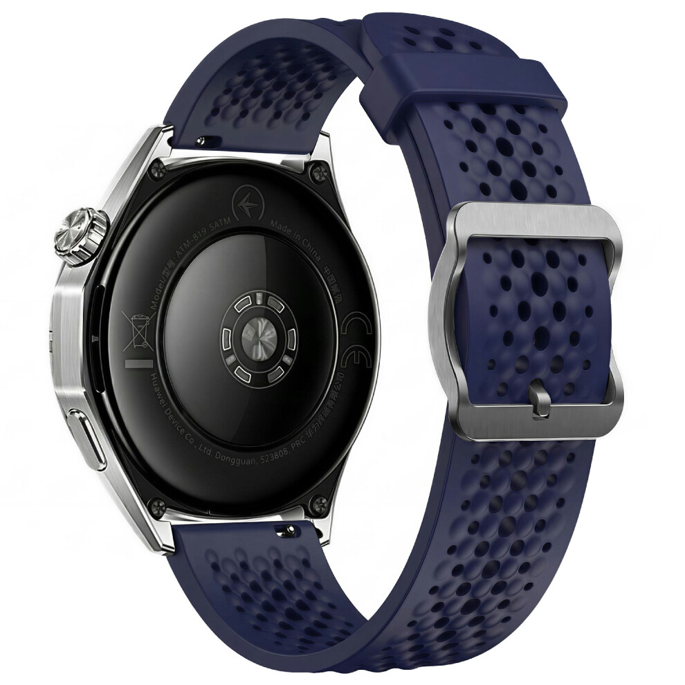 (Midnight ) 20Mm Hollow Silicone Strap For Samsung Galaxy Watch7 44Mm / 40Mm / Watch6 Classic 47Mm / 43Mm Breathable Watch Band Blue 6914297904627