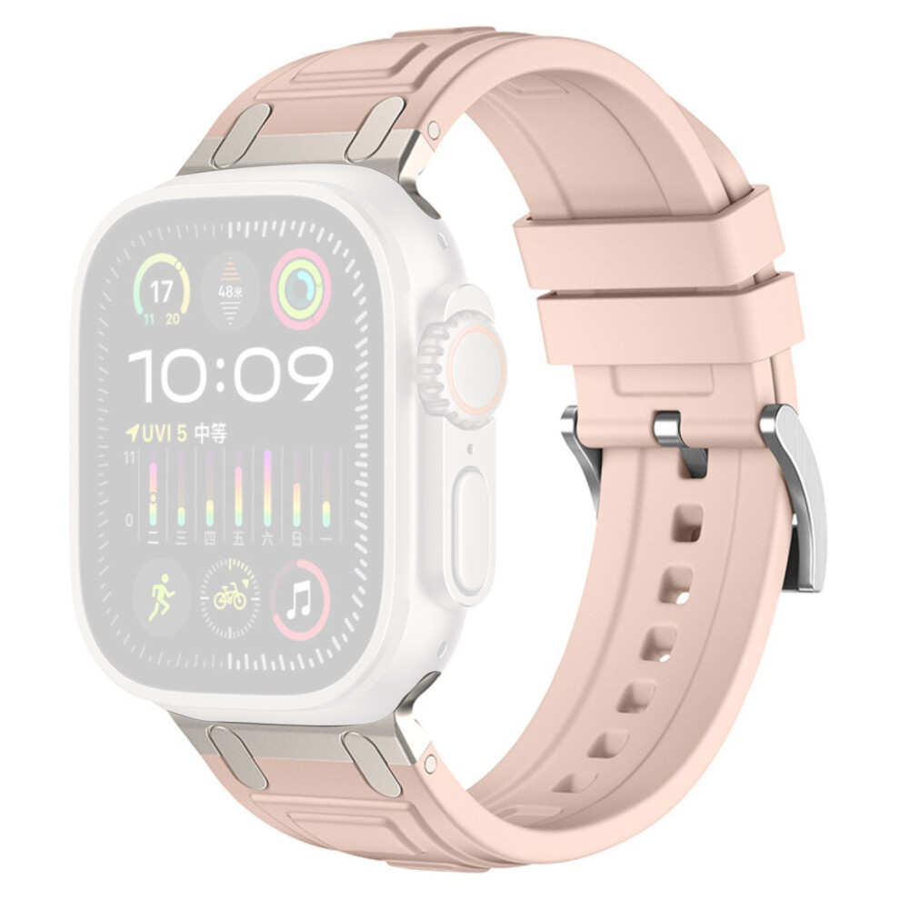 (Pink) Armor Silicone Watch Band For Apple Watch Series 11 10 42Mm / 9 8 7 41Mm / Se3 Se2 Se 6 5 4 40Mm Pink 6914296046229