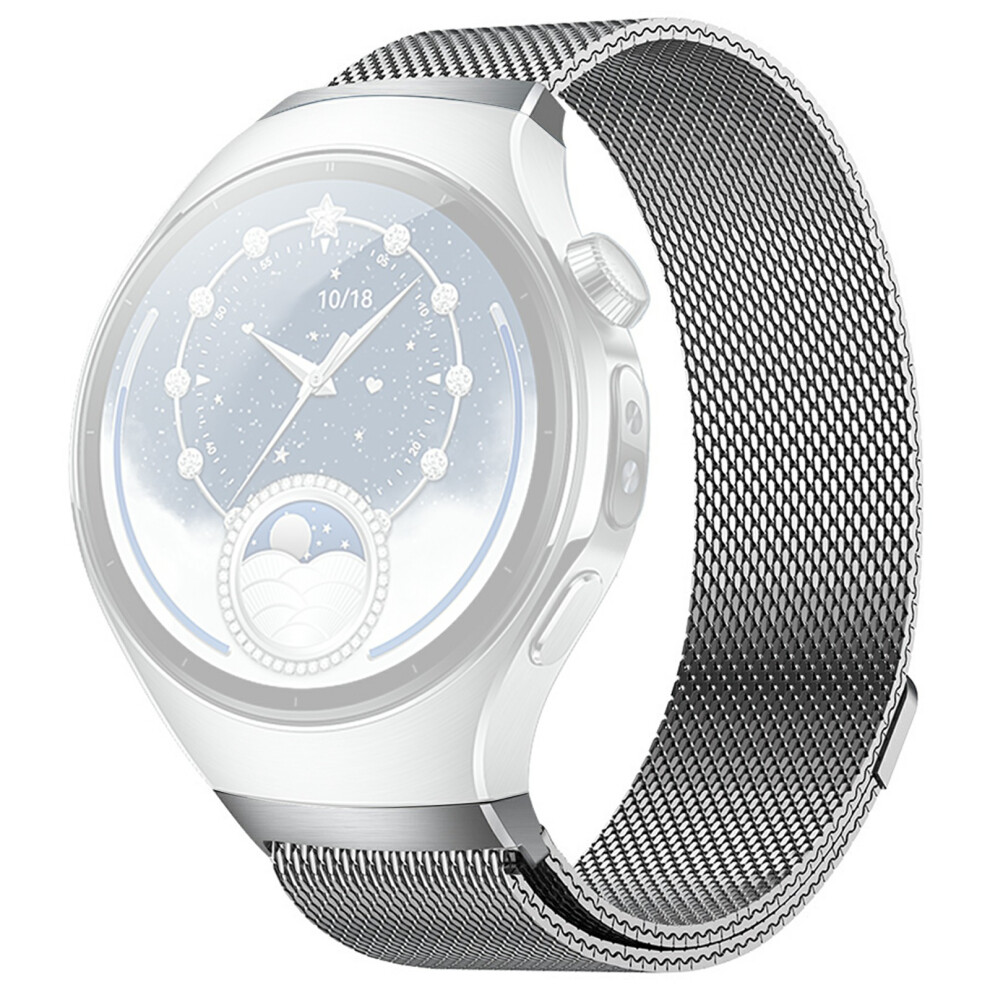 (Steel Color) Magnetic Watch Band For Huawei Watch 5 46Mm Stainless Steel Milanese Loop Seamless Button Quick Rele 6914299877219