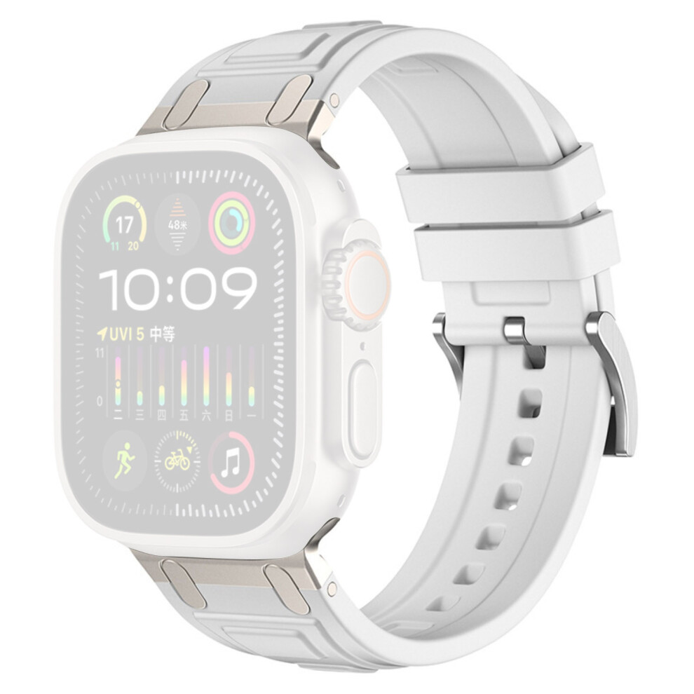 (White) Armor Silicone Watch Band For Apple Watch Series 11 10 42Mm / 9 8 7 41Mm / Se3 Se2 Se 6 5 4 40Mm / 3 2 1 38Mm Adju White 6914292176500