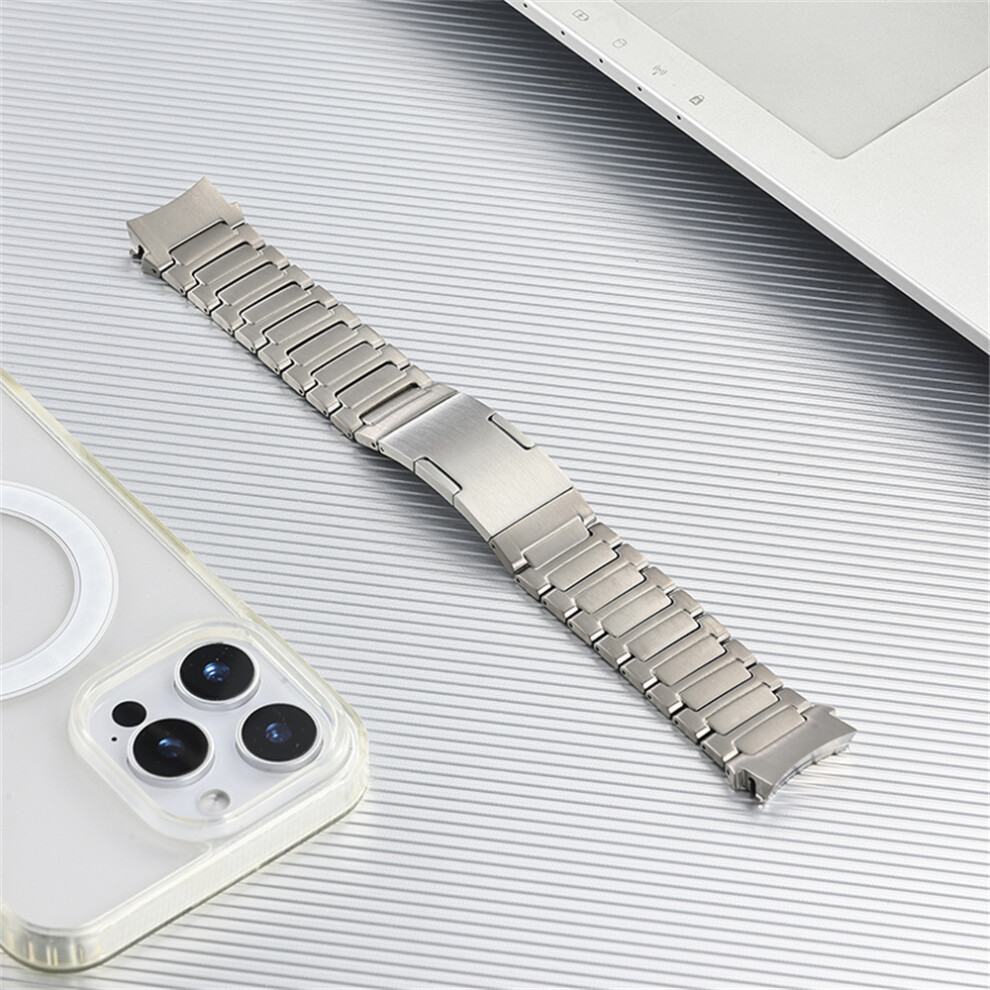 (Silver) For Huawei Watch Gt 6 46Mm Watch Band Quick Release Detachable Titanium Alloy Strap With Folding Clasp Silver 6914296337587