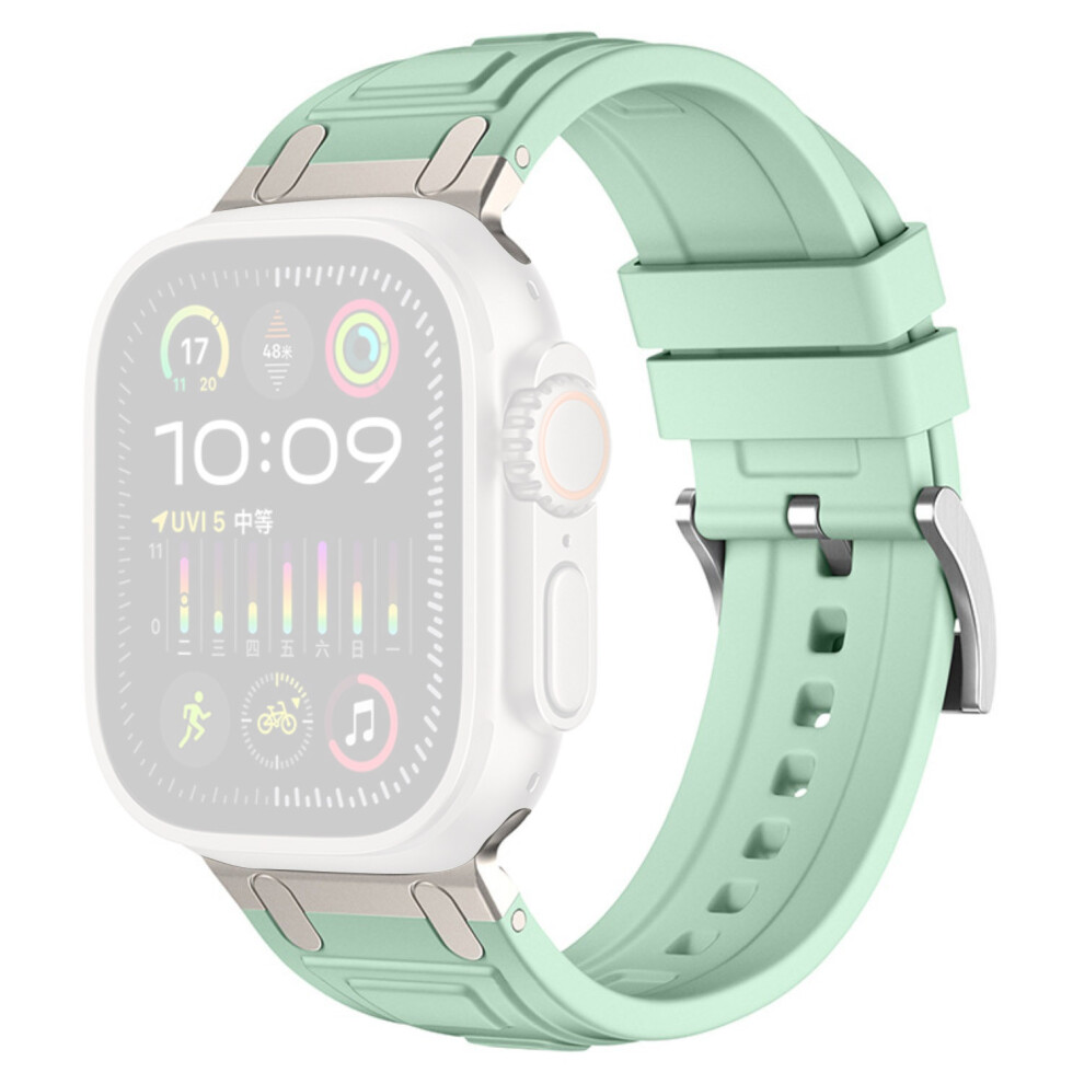 (Mint ) Armor Silicone Watch Band For Apple Watch Series 11 10 42Mm / 9 8 7 41Mm / Se3 Se2 Se 6 5 4 40Mm / 3 2 1 38Mm Adju Green 6914290083251