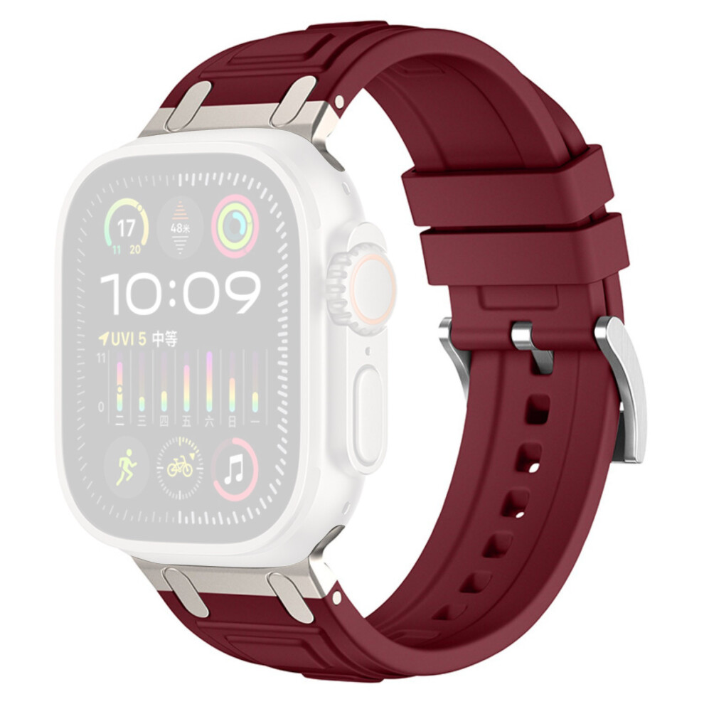 (Red) Armor Silicone Watch Band For Apple Watch Series 11 10 42Mm / 9 8 7 41Mm / Se3 Se2 Se 6 5 4 40Mm Red 6914294410022