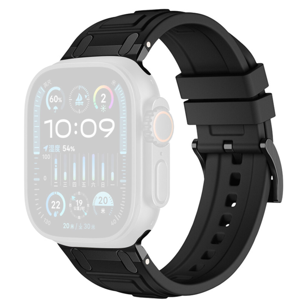 (Black) Armor Silicone Watch Band For Apple Watch Series 11 10 42Mm / 9 8 7 41Mm / Se3 Se2 Se 6 5 4 40Mm / 3 2 1 38Mm Adju Black 6914298399668