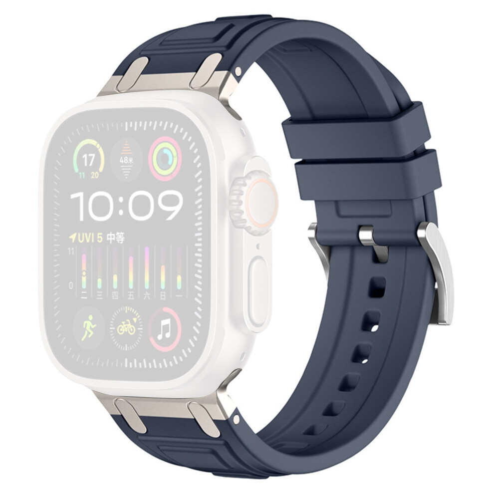 (Blue Grey) Armor Silicone Watch Band For Apple Watch Series 11 10 42Mm / 9 8 7 41Mm / Se3 Se2 Se 6 5 4 40Mm Blue,Grey 6914291589912