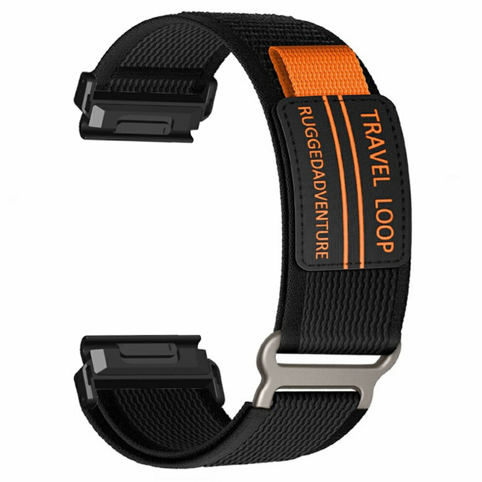 (Black) For Huami Amazfit T-Rex Ultra 2 26Mm Nylon Strap Magic Tape Watch Band With Metal Buckle Black 6914292246784