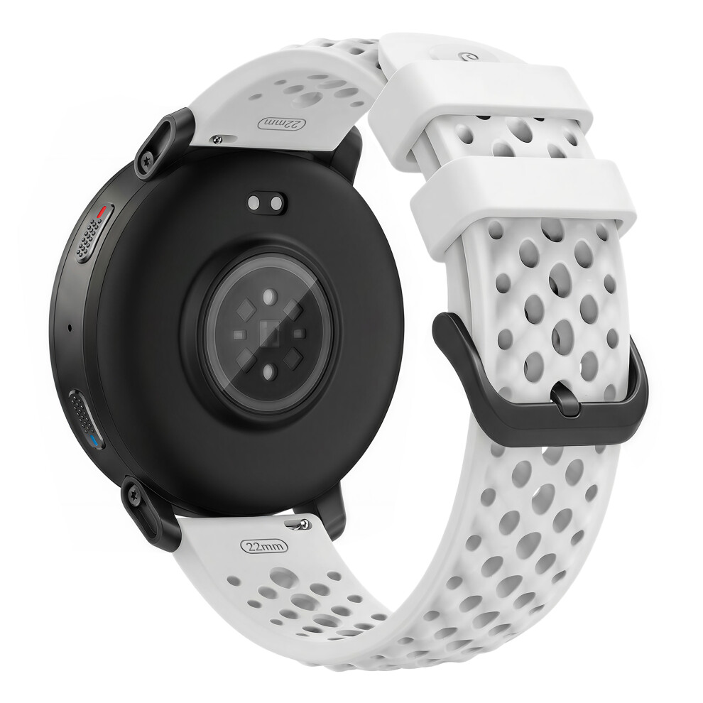 (White) Silicone Strap For Huami Amazfit Active Max / Huawei Watch Gt 6 46Mm / Gt 5 46Mm 22Mm Holes Design Breathable Watch Band White 6914294702578