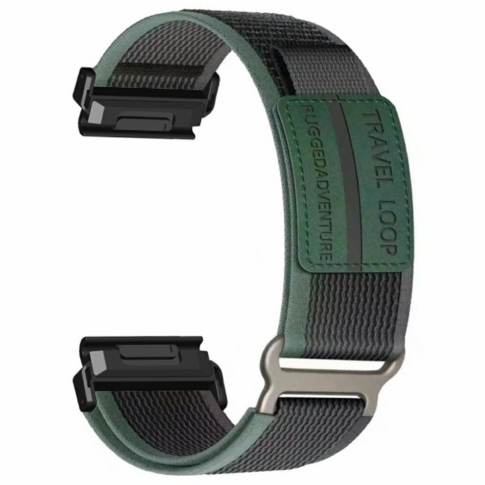 (Green / Black) For Huami Amazfit T-Rex Ultra 2 26Mm Nylon Strap Magic Tape Watch Band With Metal Buckle Green,Black 6914298115893