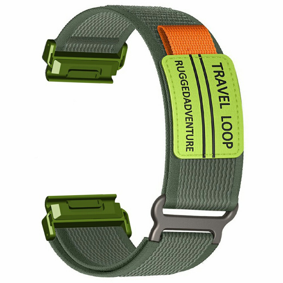 (Army ) For Huami Amazfit T-Rex Ultra 2 26Mm Nylon Strap Magic Tape Watch Band With Metal Buckle Green 6914294977624