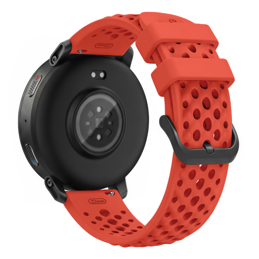 (Red) Silicone Strap For Huami Amazfit Active Max / Huawei Watch Gt 6 46Mm / Gt 5 46Mm 22Mm Holes Design B Red 6914296213775