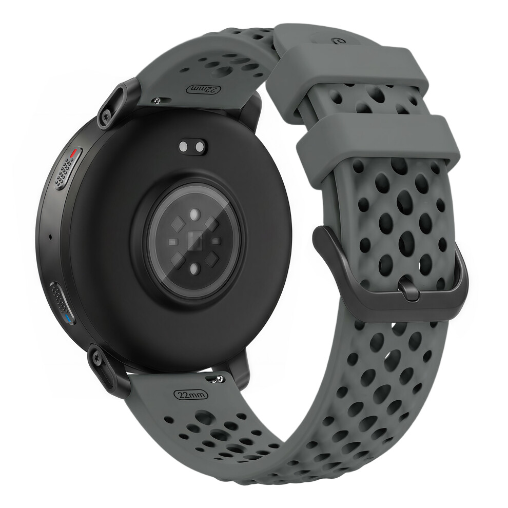 (Dark ) Silicone Strap For Huami Amazfit Active Max / Huawei Watch Gt 6 46Mm / Gt 5 46Mm 22Mm Holes Design B Grey 6914299678717