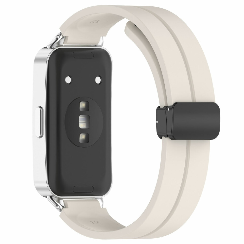 (Starlight) Foldable Magnetic Buckle Strap For Huawei Band 11 / 11 Nfc / 11 Pro / 11 Pro Nfc Solid Color Silicon 6914294542655