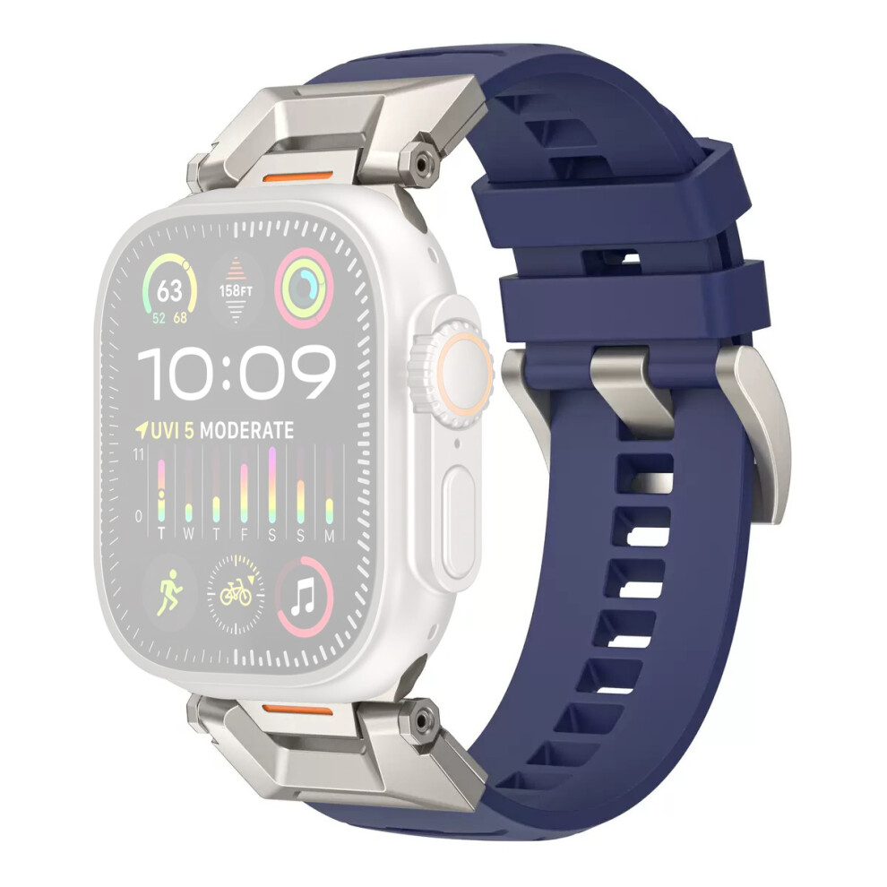 (Blue) Coteci W125 Mecha Fluorubber Strap For Apple Watch Ultra 3 2 1 49Mm / Series 11 10 46Mm / 9 8 7 Blue 6914292191152