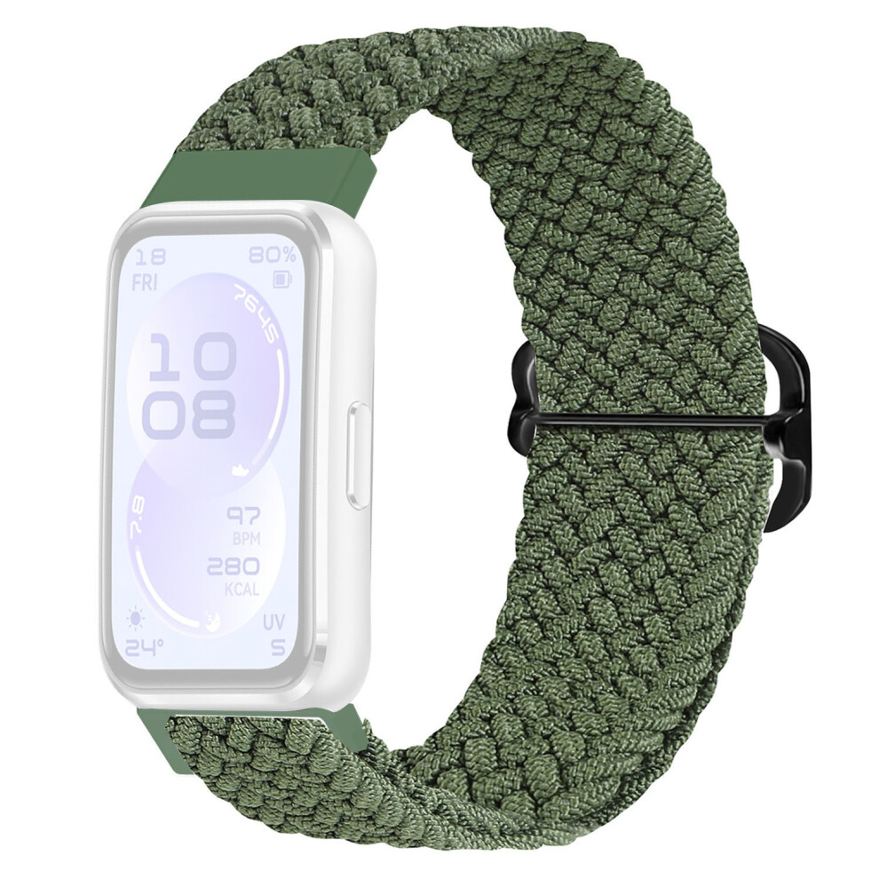 (Green) Nylon Strap For Huawei Band 11 Pro Nfc / 11 Nfc / 11 Pro / 11 Woven Sport Band With Adjustable Buckl Green 6914294557239