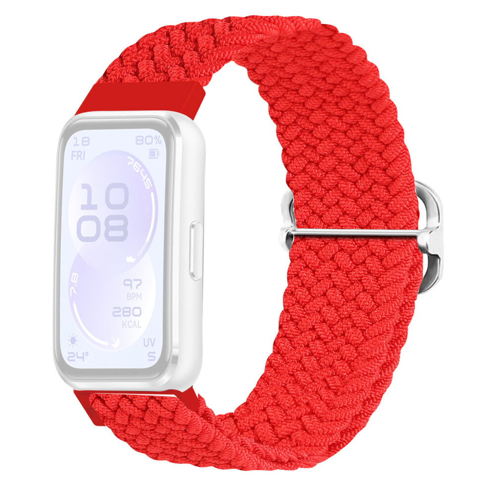 (Red) Nylon Strap For Huawei Band 11 Pro Nfc / 11 Nfc / 11 Pro / 11 Woven Sport Band With Adjustable Buckle Red 6914292264504