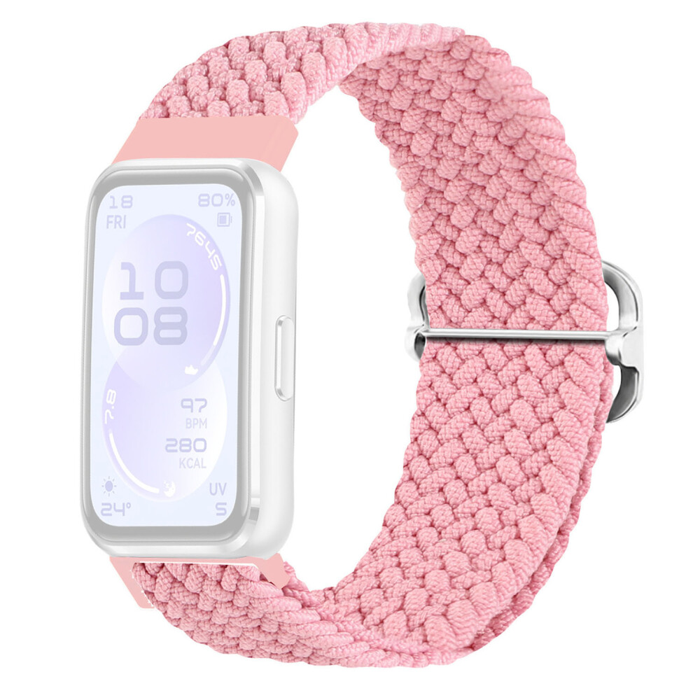 (Pink) Nylon Strap For Huawei Band 11 Pro Nfc / 11 Nfc / 11 Pro / 11 Woven Sport Band With Adjustable Buckle Pink 6914292347993