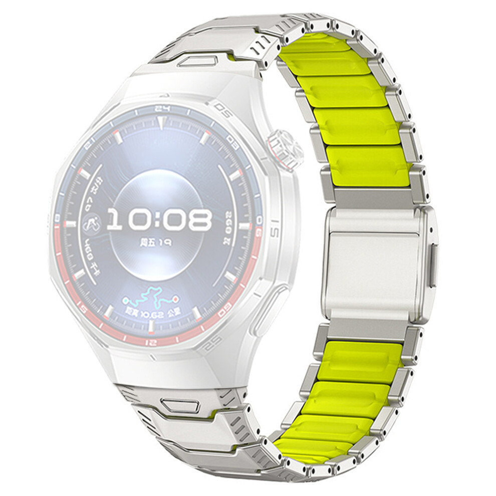 (Titanium ) 22Mm Universal Titanium Alloy Silicone Watch Band With Magnetic Buckle For Huawei Watch Gt 5 Pro 46M Green 6914292931178
