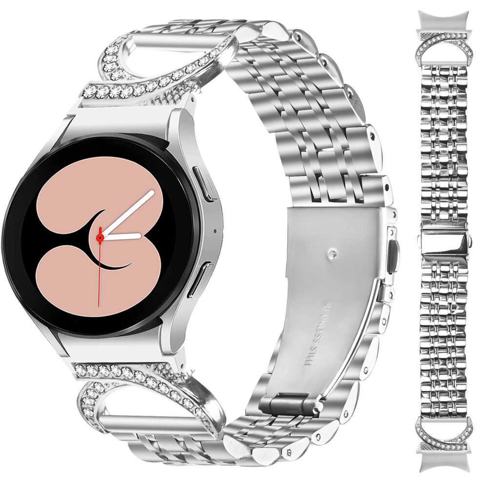 For Samsung Galaxy Watch6 Classic 47Mm / 43Mm / Watch6 44Mm / 40Mm 7-Bead Stainless Steel Str - Silver 6914297869995