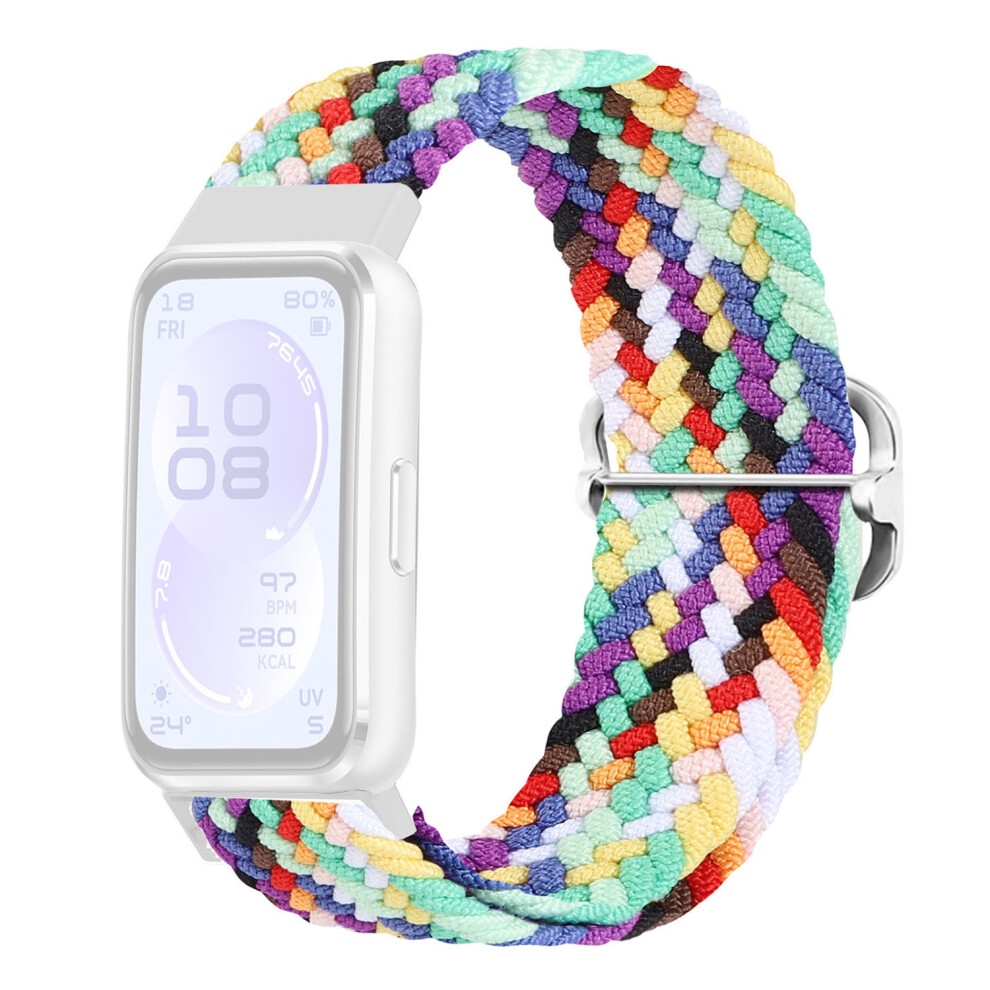 (Rainbow) Nylon Strap For Huawei Band 11 Pro Nfc / 11 Nfc / 11 Pro / 11 Woven Sport Band With Adjustable Buckle 6914299839736