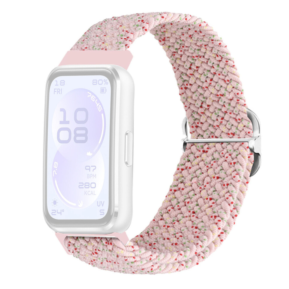 (Starlight ) Nylon Strap For Huawei Band 11 Pro Nfc / 11 Nfc / 11 Pro / 11 Woven Sport Band With Adjustable Buckl Pink 6914292972492