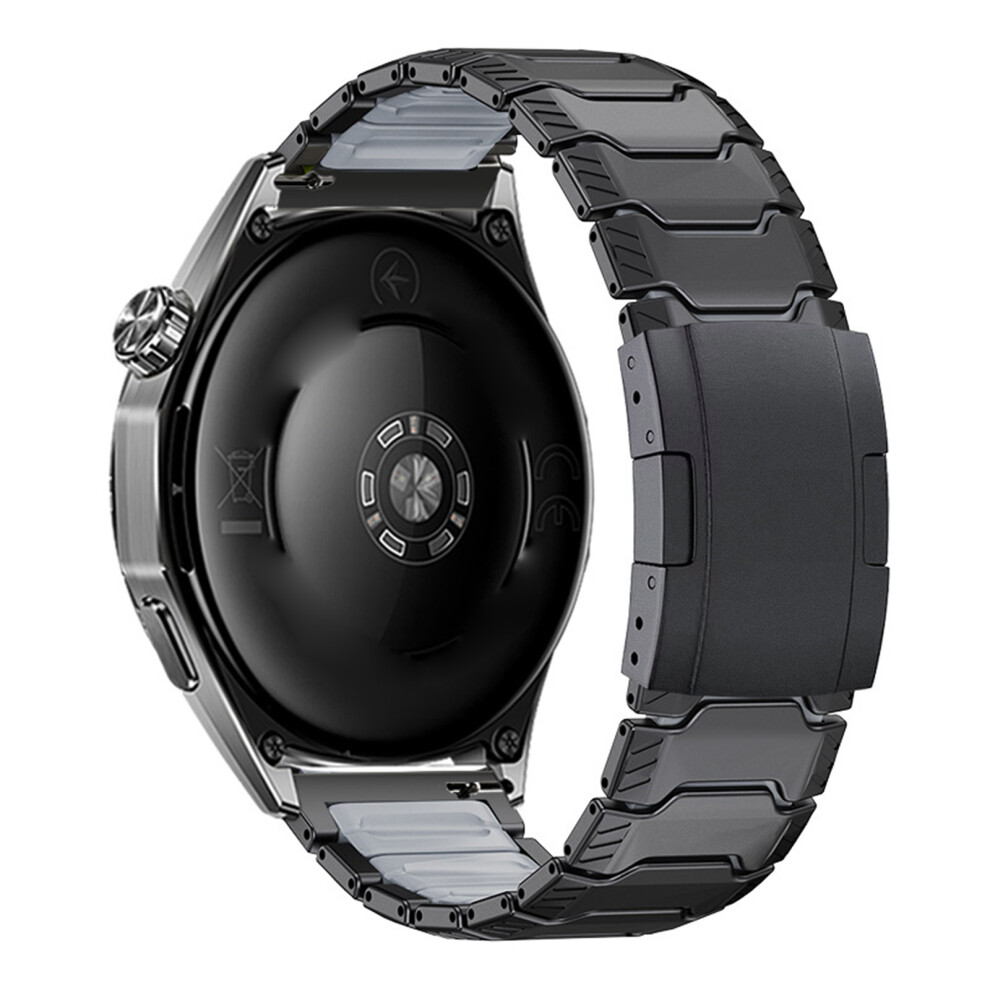 ( Gray) 22Mm Universal Metal Silicone Watch Band With Turtle Shell Buckle For Huawei Watch Gt 5 Pro 46Mm / Black 6914295817431