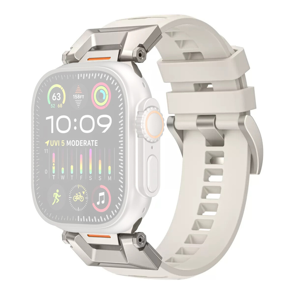 (Starlight) Coteci W125 Mecha Fluorubber Strap For Apple Watch Series 11 10 42Mm / 9 8 7 41Mm / Se3 Se2 Se 6 6914298979594