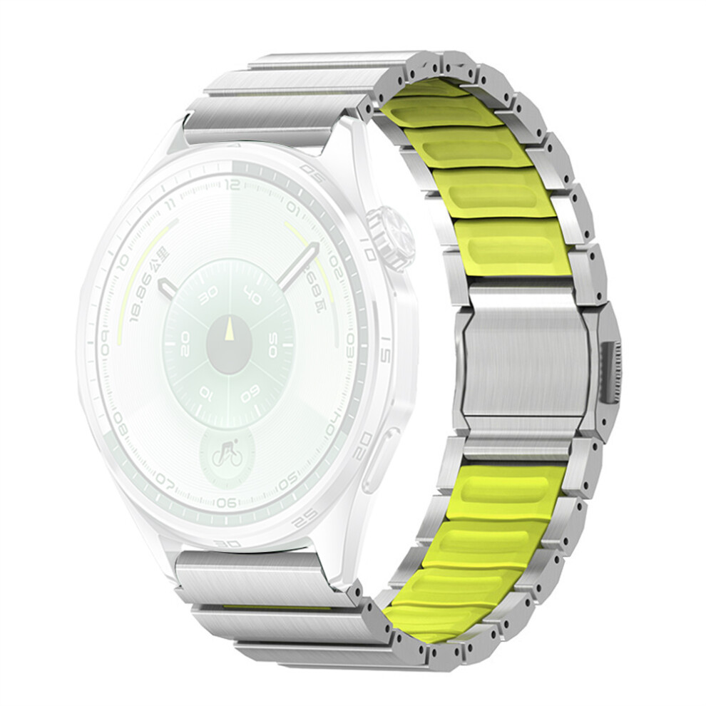 (Titanium / ) 22Mm Titanium Alloy + Silicone Strap For Huawei Watch Gt 6 / 5 / 5 Pro 46Mm Watch Band Magnetic Buckle Green 6914298851623