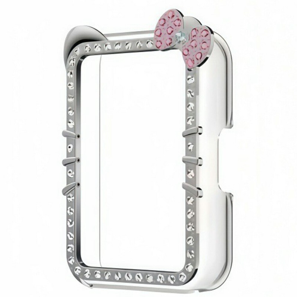(Silver) For Huawei Band 11 Watch Case Cute Kitty Cat Rhinestone Decor Hard Pc Frame Hollow Cover Silver 6914299531623