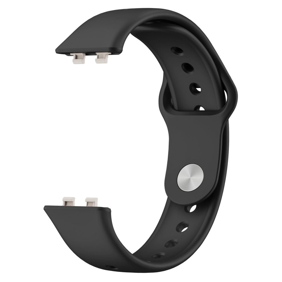(Black) Silicone Strap For Huawei Band 11 / 11 Pro / 11 Nfc / 11 Pro Nfc Glossy Sports Watch Band Black 6914297293233